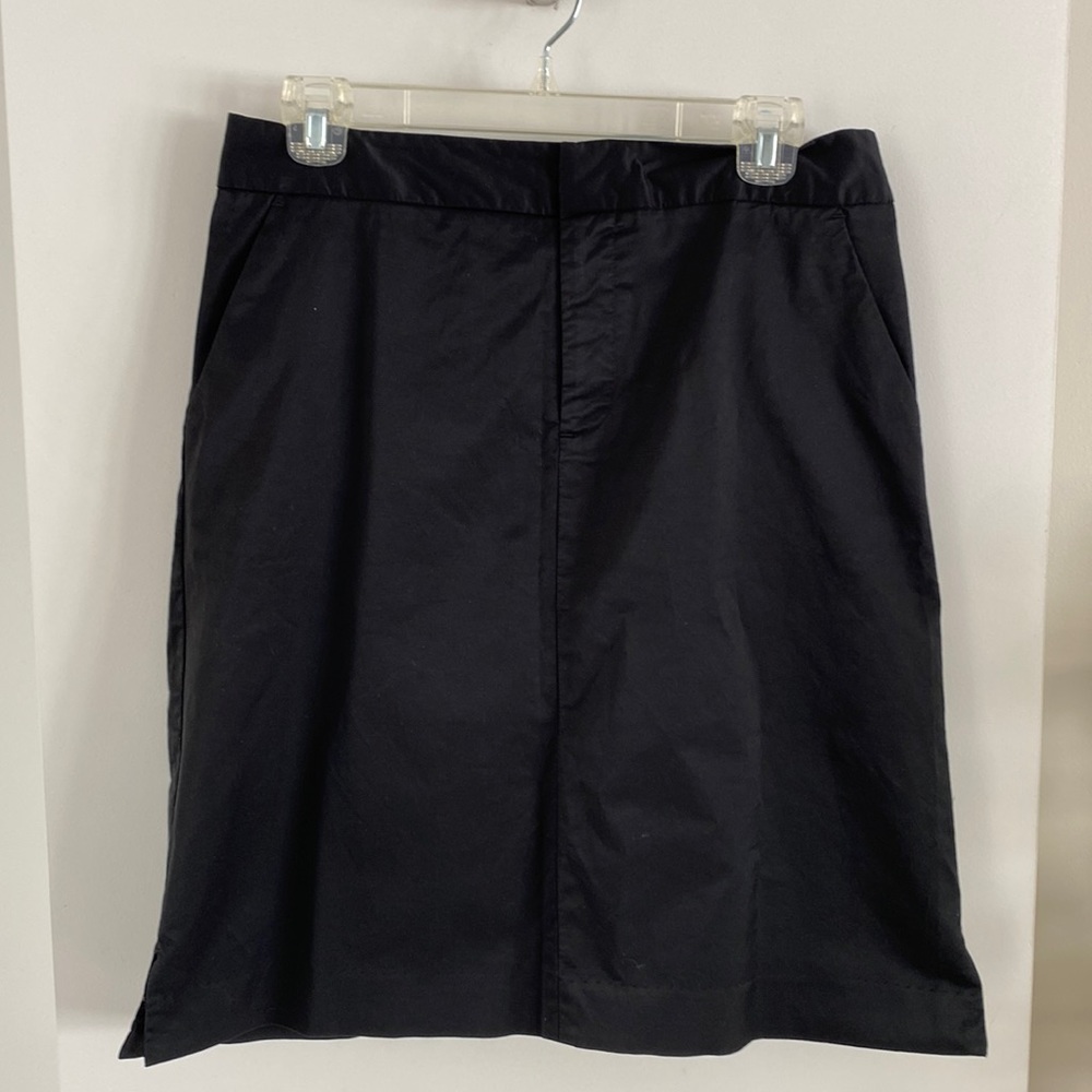 GAP black sateen cotton pencil skirt 8
